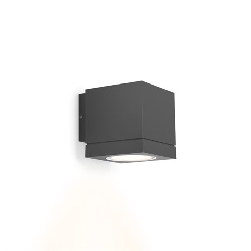 Wever & Ducré+TUBE CARRÉ WALL 1.0 LED 10W 715lm 3000K CRI>90 32°, hämardatav phase-cut, IP65, välisvalgusti, antratsiithall